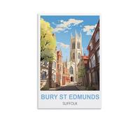WGMDOEE Vintage Travel Poster Bury St Edmunds Suffolk 20x30inch(50x75cm) Canvas Poster Living Room Wall Art Home Decor