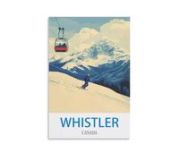 WGMDOEE Whistler Canada Vintage Travel Poster Ski 08x12inch(20x30cm) Canvas Poster Living Room Wall Art Home Decor