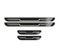 WGNGVFEN 4 Pcs Car Door Sill Protector for Renault Symbioz 2024 2025, Stainless Steel Threshold Kick Plates Welcome Pedal Strips Anti Scratch Decoration Accessory,A/Black