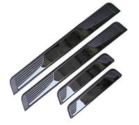 WGNGVFEN 4 Pcs Car Door Sill Protector for VW Polo VI 2021-, Stainless Steel Threshold Kick Plates Welcome Pedal Strips Anti Scratch Decoration Accessory,B/Black