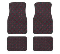 WGNGVFEN 4 Pcs Car Floor Mats for VW ID. Buzz GTX (2024 2025), Leather Carpet Floor Mats Backing All Weather Waterproof Non-Slip Protection Interior Accessories,A/Black Red