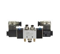 WGNHWJAYT 4V220-08 Air Pneumatic Solenoid Valve 5 way 2 Position 1/4" Aluminum Alloy Internal E DC12V DC24V or AC110V AC220V(AC 110V)