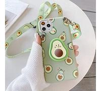 WGOUT 3D cute cartoon fruit avocado Holder Stand lanyard Soft phone case for iphone 12 11 Pro Max MiNi X XR XS 6S 7 8 plus SE 20 cover,b,for iphone 12Pro