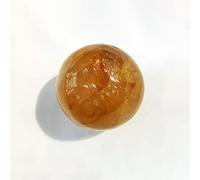 WGPHD meditation home Natural Gem Ball Healing Crystal Polished Yellow Fire Quartz Crystal Ball pack of 1 (Color : Yellow fire quartz, Size : 6-7cm)