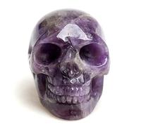 WGPHD meditation home Natural Healing Hand Carved Polished Rose Quartz Crystal Skull (Color : Amethyst, Size : 2inches)