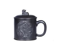 WGQDQDBY Purple Clay Lid Cup Tea Brewing Cup Ware Clay Painting Tea Mugs-Black-Shape