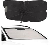 WGQR Car Windshield Sun Shade Umbrella, 360° Rotation Foldable Bendable Support Bar, UV Heat Reflective Cool Sunshade, Universal for Sedan SUV MPV, 145×80cm