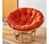 Wgreat Papasan Garden Chair Cushion - Round Padded Tufted Thick Egg Cushion for Indoor Outdoor Suspension Hammock Swing - Orange, 60x60cm (24x24inch)