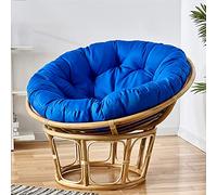 WGreat Papasan Garden Chair, Round Padded Tufted Cushion, Thick Egg Filled, Suspension Hammock Swing for Indoor Outdoor, Blue A, 105x105cm(41x41inch)