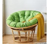 WGreat Papasan Garden Chair - Round Padded Tufted Cushion, Thick Egg Filled, Suspension Hammock Swing for Indoor Outdoor, Green, 110x110cm (43x43inch)