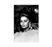 WGRWA Actress Sophia Loren Poster Canvas Poster Bedroom Decor Sports Landscape Office Room Decor Gift Unframe-style 08x12inch(20x30cm)