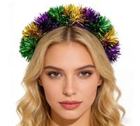 Wgudzpj Mardi Gras Headband for Women Mardi Gras Headpiece Masquerade Carnival Rave Holiday