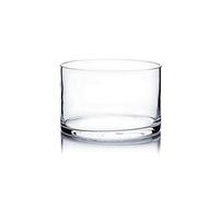 WGV Cylinder Vase, Open Width 6", Height 4", Clear Glass Floral Container, Candle Holder for Wedding Centerpiece, Party Event, Home Office Decor, 1 Piece