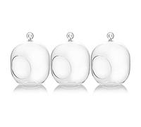 WGV Hanging Glass Plant Terrarium Bulk, Width 5", Height 6", Lantern DIY Air Succulent Planter Clear Tea Light Votive Candle Holder, Wedding Event Office Home Outdoor Decor, 3 Pieces