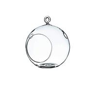 WGV Hanging Terrarium Globe, Width 5", Height 6", DIY Air Succulent Planter, Clear Glass Vase Orb with Flat Bottom, Candle Holder for Windowsill Outdoor Garden Decor, 1 Piece
