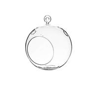 WGV Hanging Terrarium Globe, Width 6", Height 6.5", DIY Air Succulent Planter, Clear Glass Vase Orb with Flat Bottom, Candle Holder for Windowsill Outdoor Garden Decor, 1 Piece