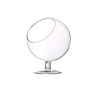 WGV Planter Terrarium with Stand, Ball Diameter 4" Height 5", Clear Glass Floral Container Vase, DIY Succulents Outdoor Garden Home Office Decor Slant Cut Orb, 1 Piece