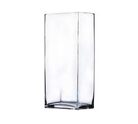 WGV Rectangle Block Vase, Length 6", Width 4", Height 10", Clear Floral Bouquet Glass Container, Fish Tank, Planter Terrarium for Wedding Party Event, Home Office Decor, 1 Piece