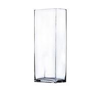 WGV Rectangle Block Vase, Length 6", Width 4", Height 12", Clear Floral Bouquet Glass Container, Fish Tank, Planter Terrarium for Wedding Party Event, Home Office Decor, 1 Piece