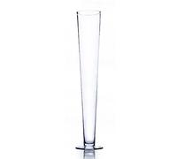 WGV Trumpet Glass Vase, Open 4", Height 24", Clear Pilsner Vase, Candle Holder, Floral Container, 1 Piece