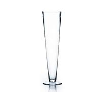 WGV Wedding Party Flowers Centerpieces Home Decorations - Clear Small Trumpet Pilsner Glass Vase/Holder. Open: 4". Height: 16". Wholesale Lot (1 Piece)