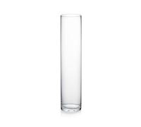 WGVI Cylinder Vase, 4" W x 18" H, Floral Container, Glass Candle Holder Centerpiece Planter Terrarium for Wedding Party Event, Home Office Decor, Clear, 1 Piece