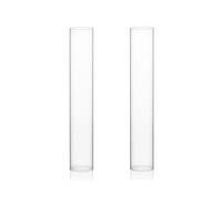 WGVI Hurricane Candle Holder Sleeve, Wide 2", Height 12", Clear Glass Cylinder Open Both Ends, Chimney Tube, Open Ended Candle Shade, 2 Pieces