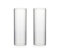 WGVI Hurricane Candle Holder Sleeve, Wide 4.7", Height 14", 2 Pieces, Clear Glass Cylinder Open Both Ends, Chimney Shade Tube (HST4714_2pc)