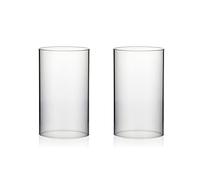 WGVI Hurricane Candle Holder Sleeve, Wide 4.7", Height 8", 2 Pieces, (HST4708_2pc) Clear Glass Cylinder Open Both Ends, Chimney Shade Tube