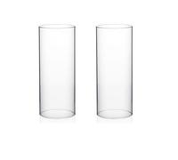 WGVI Hurricane Candle Holder Sleeve, Wide 4", Height 10", 2 Pieces, Clear Glass Cylinder Open Both Ends, Chimney Shade Tube (HST0410_2pc)