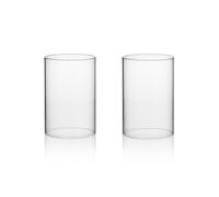 WGVI Hurricane Candle Holder Sleeve, Wide 4", Height 6", 2 Pieces, (HST0406_2pc) Clear Glass Cylinder Open Both Ends, Chimney Shade Tube