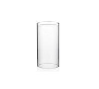 WGVI Hurricane Candle Holder Sleeve, Wide 4", Height 8", Clear Glass Cylinder Candleholder, Chimney Tube, Open Ended Candle Shade, 1 Piece