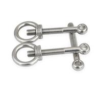 WGX123 304 Stainless Steel Eyelet Eye Ring Link Fisheye Slip Bolts with Ring Eye Lifting Nuts Set M5 M6 M8 M10 M12 M14 GB798(M12x150mm 2Sets)