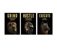 WGYANHY 3 Pcs Modern Inspirational Canvas Wall Art Set Motivational Words Lion Animal Posters And Prints Perfect For Living Room Home Decor (30x40cm x3pcs, No frame)