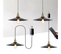 wgzixezn Battery Operated Pendant Light with Remote Battery Operated Hanging Outdoor Chandelier Battery Ceiling Lights, No Wiring, Chandelier for Gazebo,Pergola,Porch,Patio,Indoor/Outdoor