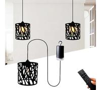 wgzixezn Battery Operated Pendant Light with Remote Battery Operated Hanging Outdoor Chandelier Gazebo Lights Outdoor Waterproof, 4 AA Batteries, for Gazebo,Pergola,Porch,Patio,Indoor/Outdoor