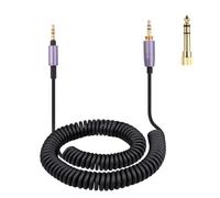 WH-1000XM5 Audio Cable Coiled Cord Replacement Compatible with Sony WH-1000XM6 WH-1000XM5 WH-1000XM3 WH-H900N WH-XB910N WH-CH700N Headsets, 3.5mm(1/8") Extension Wire with 6.35mm(1/4") Adapter