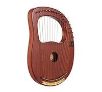 WH-16 16-String Wooden Lyre Harp Metal Strings Solid Wood String Instrument with Carry Bag Tuning Wrench Cleaning Spare Strings Cloth MusicBook