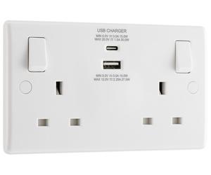Wh Nx 13A 13A 2G Sw Skt+Usb Ac (30W) 822UAC30-01