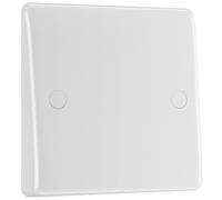 BG Electrical Single Flex Outlet Plate, Bottom Entry, Round Edge, Nexus 800 Series, White Moulded, 25A, 858