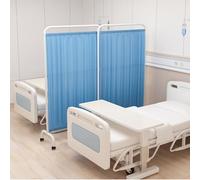 WH Portable Medical Privacy Screen Partition Room Dividers with Wheels, 180Cm High Freestanding Temporary Wall Removable Design for Clinic Office & Beauty Salon,Blue,5panel
