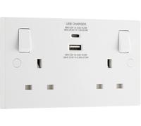 Wh Sq 13A 13A 2G Sw Skt +Usb Ac (30W) 922UAC30-01