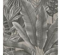 WH30115 - Welcome Home Tropical Leaves Silver Grey Galerie Wallpaper