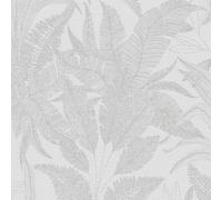 Livingwalls Non-Woven Wallpaper with Leaf Design in Grey, Silver - 10,05 x 0,53 m Designer Wallpaper - 396541
