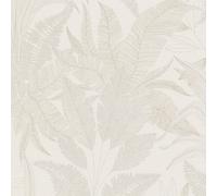 Livingwalls 396542 Wallpaper with Palm Leaves in Cream, Beige, High-Quality Floral Wallpaper with Fine Structure and Metallic Effect in Gold, 10.05 m x 0.53 m, Made in Germany