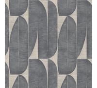 WH30170 - Welcome Home Geometric Leaf Silver Grey Galerie Wallpaper