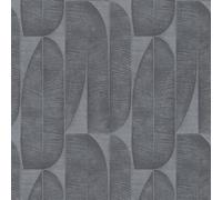WH30171 - Welcome Home Geometric Leaf Silver Grey Galerie Wallpaper
