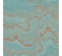 Livingwalls 396591 Wallpaper with Marble Look High-Quality Design Marble in Blue, Petrol, Bronze - Wall Wallpaper with Gloss Effect in Gold, Copper - 10.05 m x 0.53 m - Made in Germany