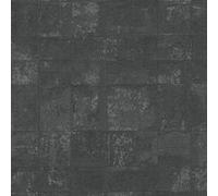 Livingwalls 396714 Wallpaper with Square Structure in Black/Silver High-Quality Design Wallpaper with Metallic Effect for Various Rooms 10.05 m x 0.53 m Made in Germany