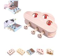 Whack a mole cat toy,Whack-a-Mole 3-in-1 Cat Scratcher and Toy,wooden whack a mole cat toy,whack a mole game cat puzzle toy,Cat Whack a Mole Toy,cat interactive toys,for Bored Indoor Adult Cats(Three-